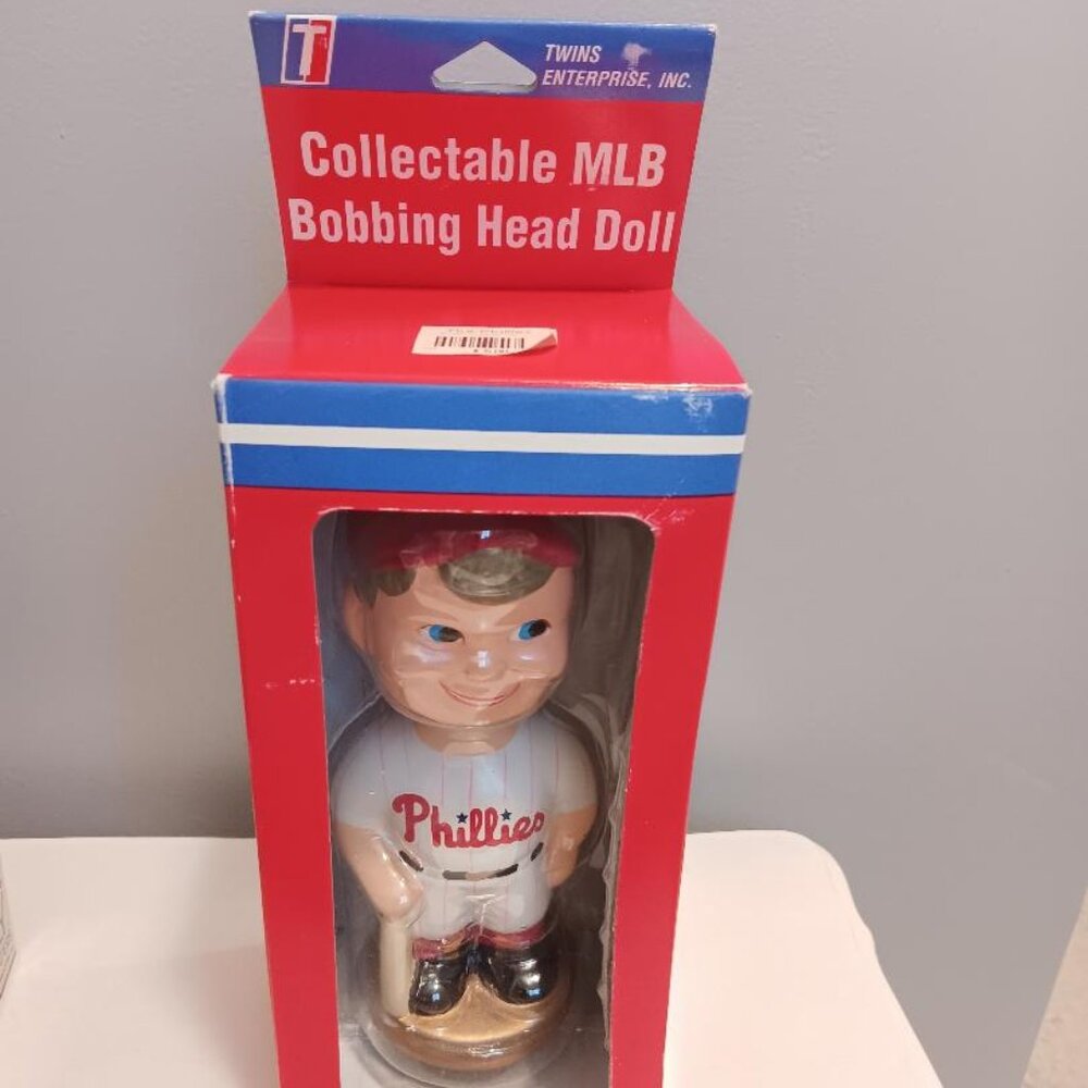 Vintage NIB Collectable MLB Phillies Bobbing Head Doll Twins Enterprise Inc.
